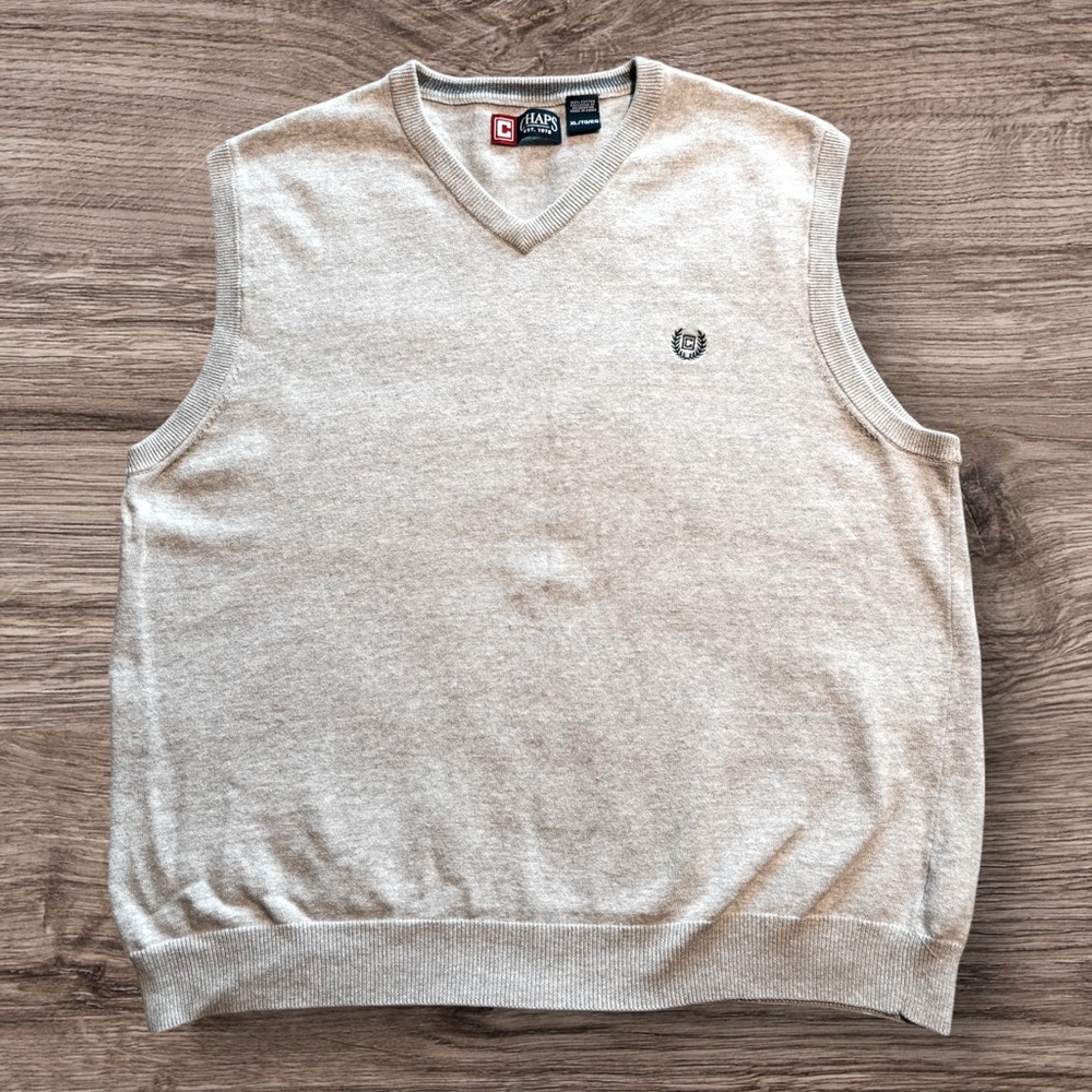 Vintage 90s Chaps Ralph Lauren Mens Cotton Sweater Vest V-Neck